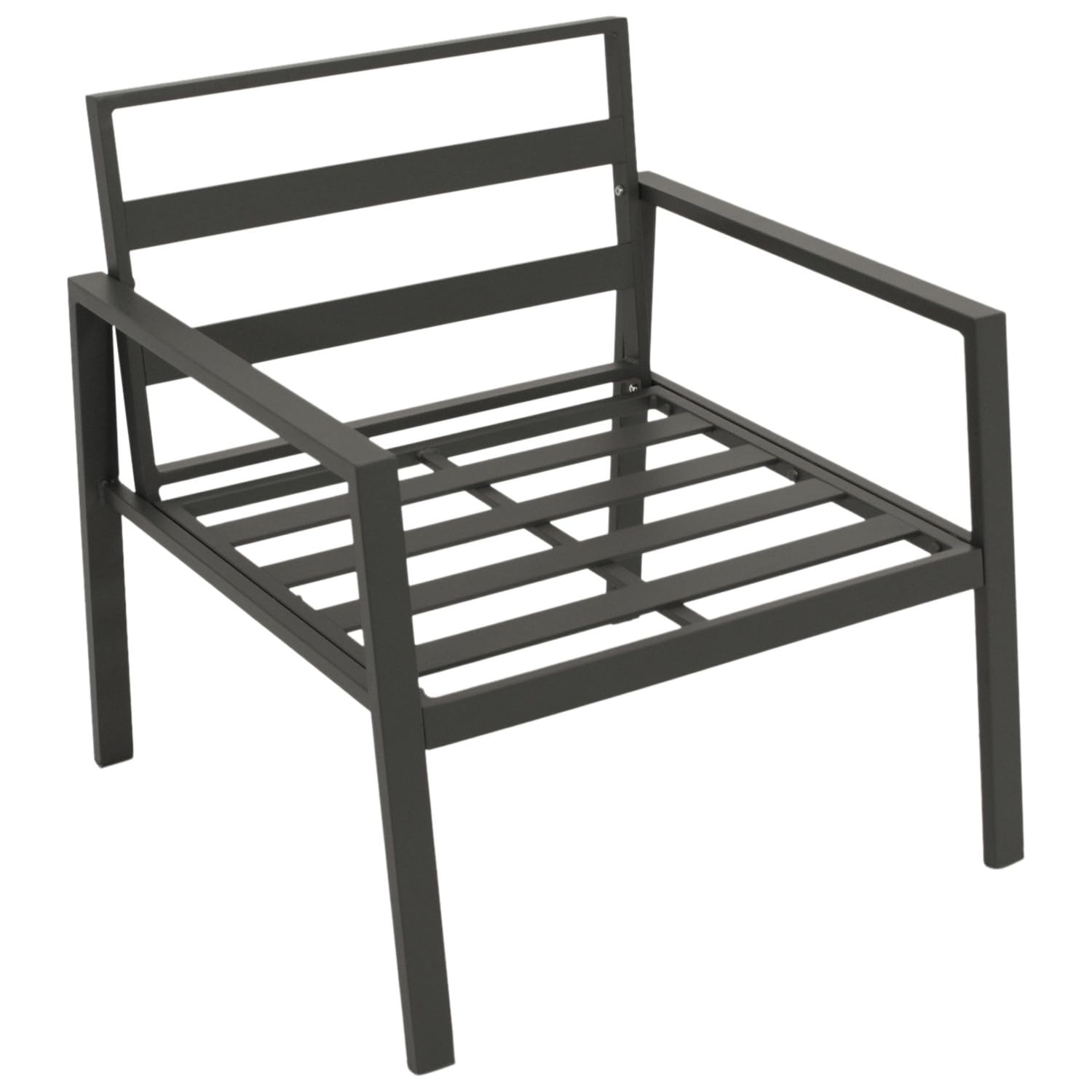 DEGAMO Loungeset Gartenset Vancouver 4-teilig, Aluminium anthrazit, Polster grau, wetterfest, Outdoor