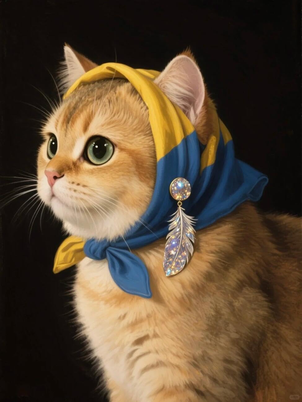Henypt Cross Stitch Kits Cat Portrait DIY Needlepoint Set for Adults Beginners with Accessories Home & Leisure/Gifts 14CT 80x100cm