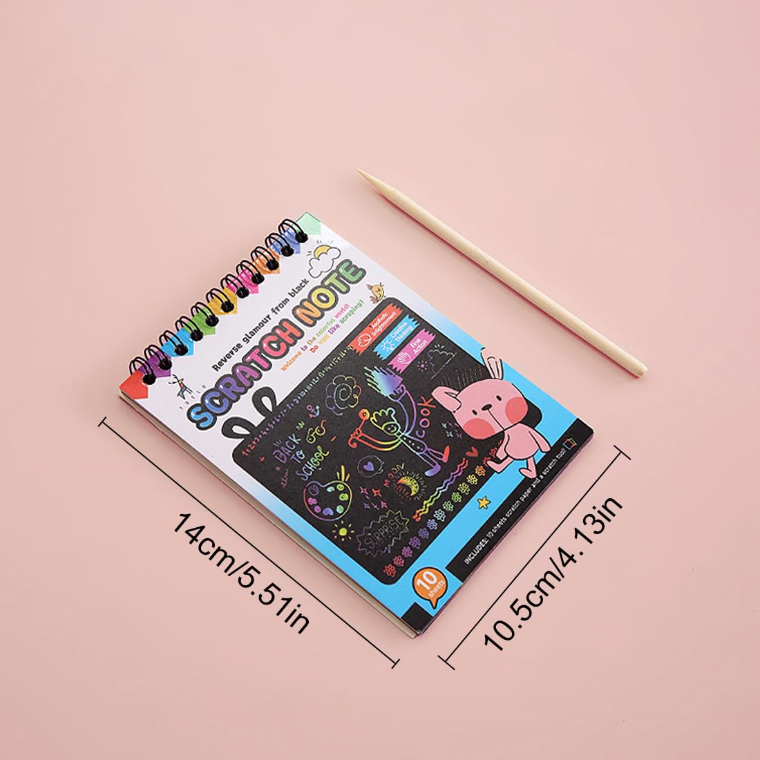 Kit Carte à Gratter Arc-en-Ciel Enfant - 50 Feuilles Avec Stylos Et Gabarits Pour Dessin Créatif