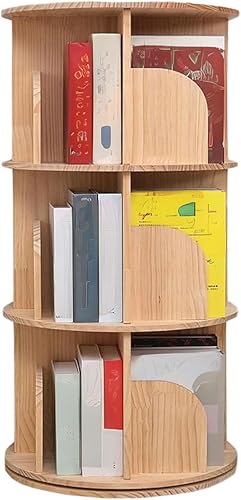 Miniatura 8 de YQSDG Estantería giratoria de 360 grados de madera para niños y adultos, organizador multifuncional (4 niveles)