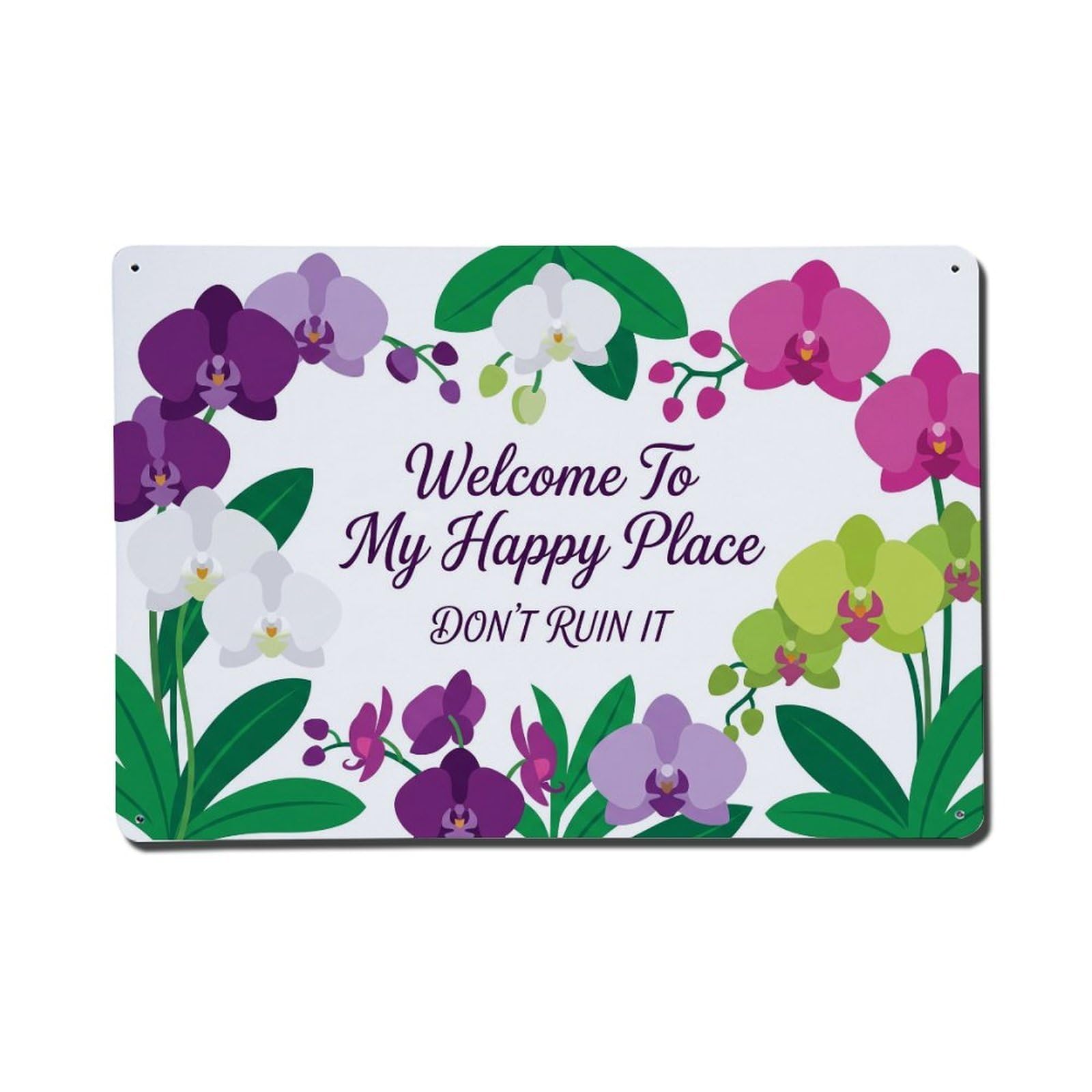 Tropical Orchid Spa Humor Metal Tin Sign Plaque Wall Decor for Cafe, Club Bar, Office, Home Garden Metal Poster 8x12Inch