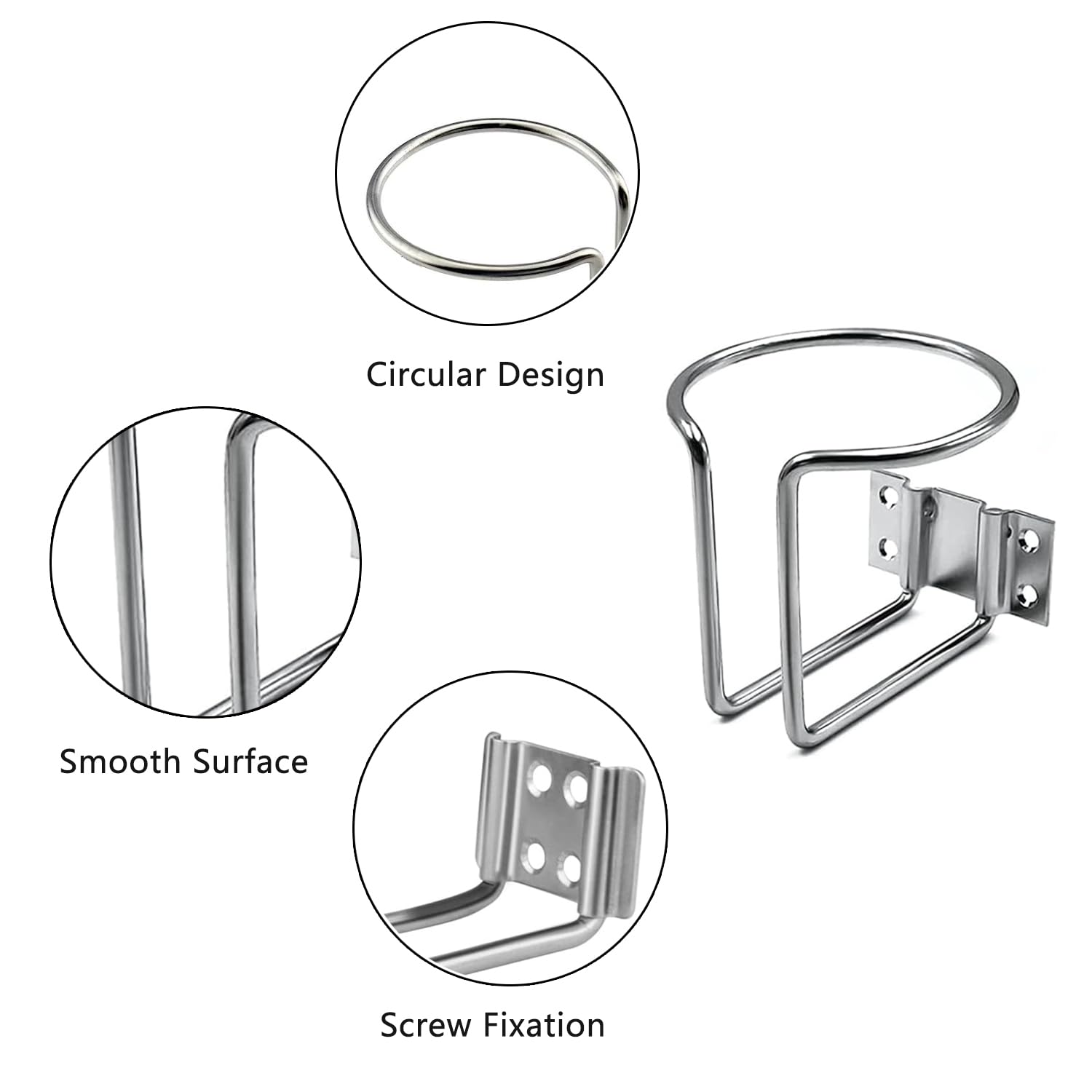 Portavasos De Acero Inoxidable Para Barcos - Soporte De Pared Para Tazas Y Latas, Ideal Deportes Acuáticos Y Caravanas