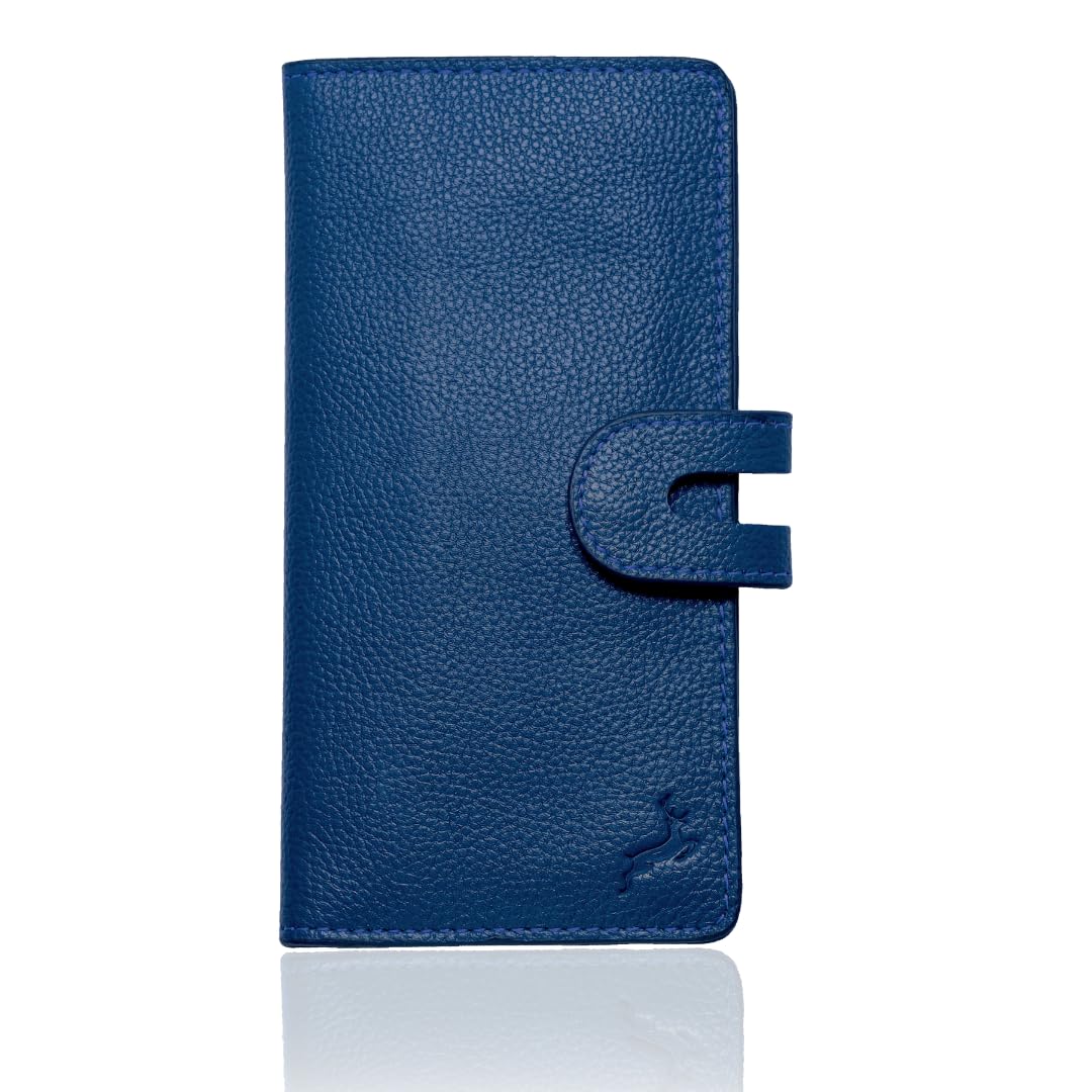 DEERHANDMADE womens wallet (Holds 15-18 Cards, 4 Flat Pockets, 1 ID Windows) Genuine Leather clutch purses for women | Slim long wallets for women |