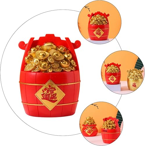 Miniatura 6 de SOIMISS Figura de cubo de dinero de Feng Shui de la fortuna china, estatua del tesoro dorado, adorno para el éxito de la riqueza, buena suerte,