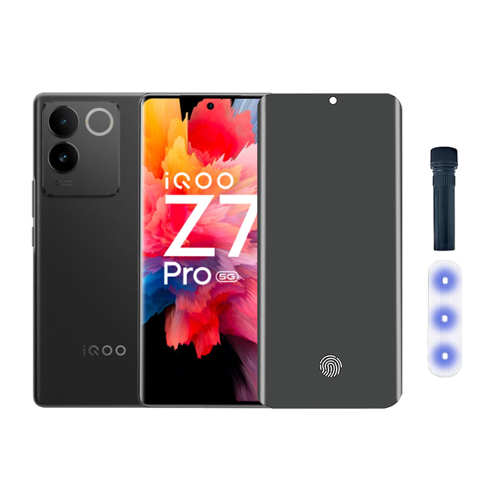 ZINGER Advanced HD+ UV Privacy Screen Tempered Glass Compatible For VIVO IQOO Z7 PRO | Edge-To-Edge Protector | Full Coverage UV Glass | Anti-Spy Feature 9H Hardness with Installation Kit-picture-25