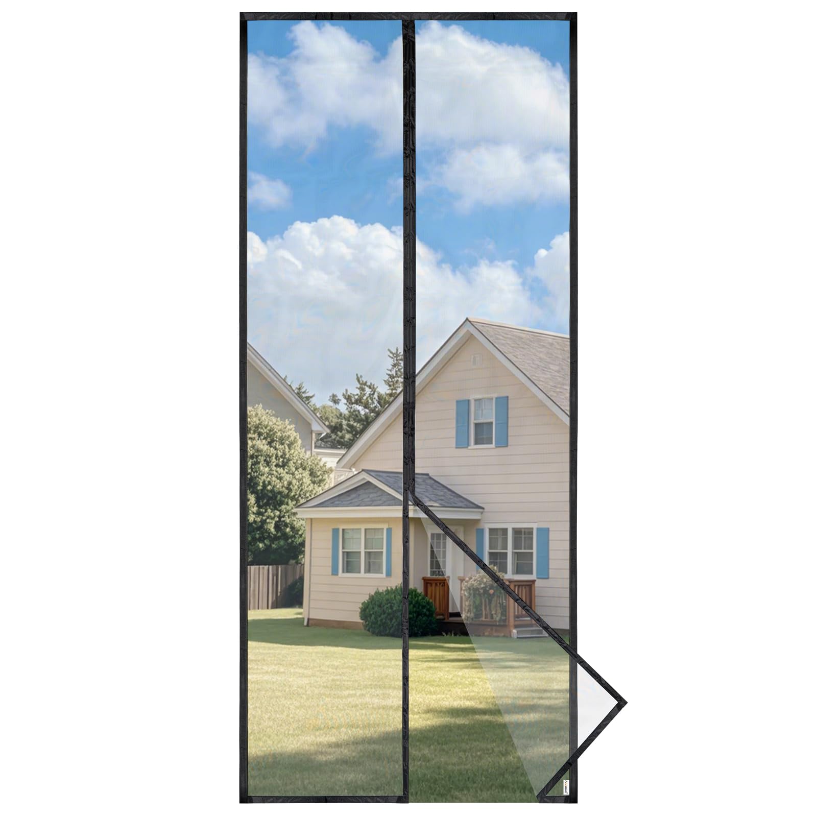 HOOMEE Zanzariera per Porta, 100x220 CM Tenda Magnetica per Porte Finestre e Patio, Magneti Potenti per una Perfetta Chiusura Automatica, Installazione Facile senza Foratura (Nero)