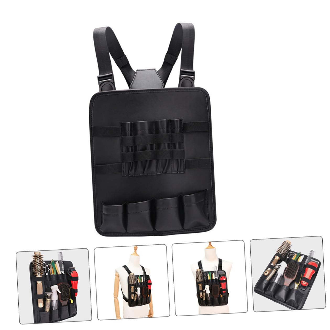 iplusmile Borsa Pettorale Parrucchiere in Oxford Resistente e Facile da Pulire Porta Forbici e Pettini Multi-tasche per Barbieri e Hairdresser Design Moderno e Pratico per Accesso Veloce