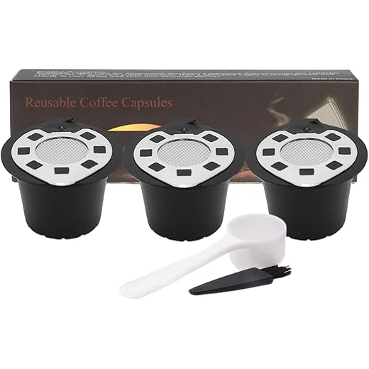 ATORSE Set Of 3 Coffee Capsules Pods For Nespresso W/Spoon Brush Silver