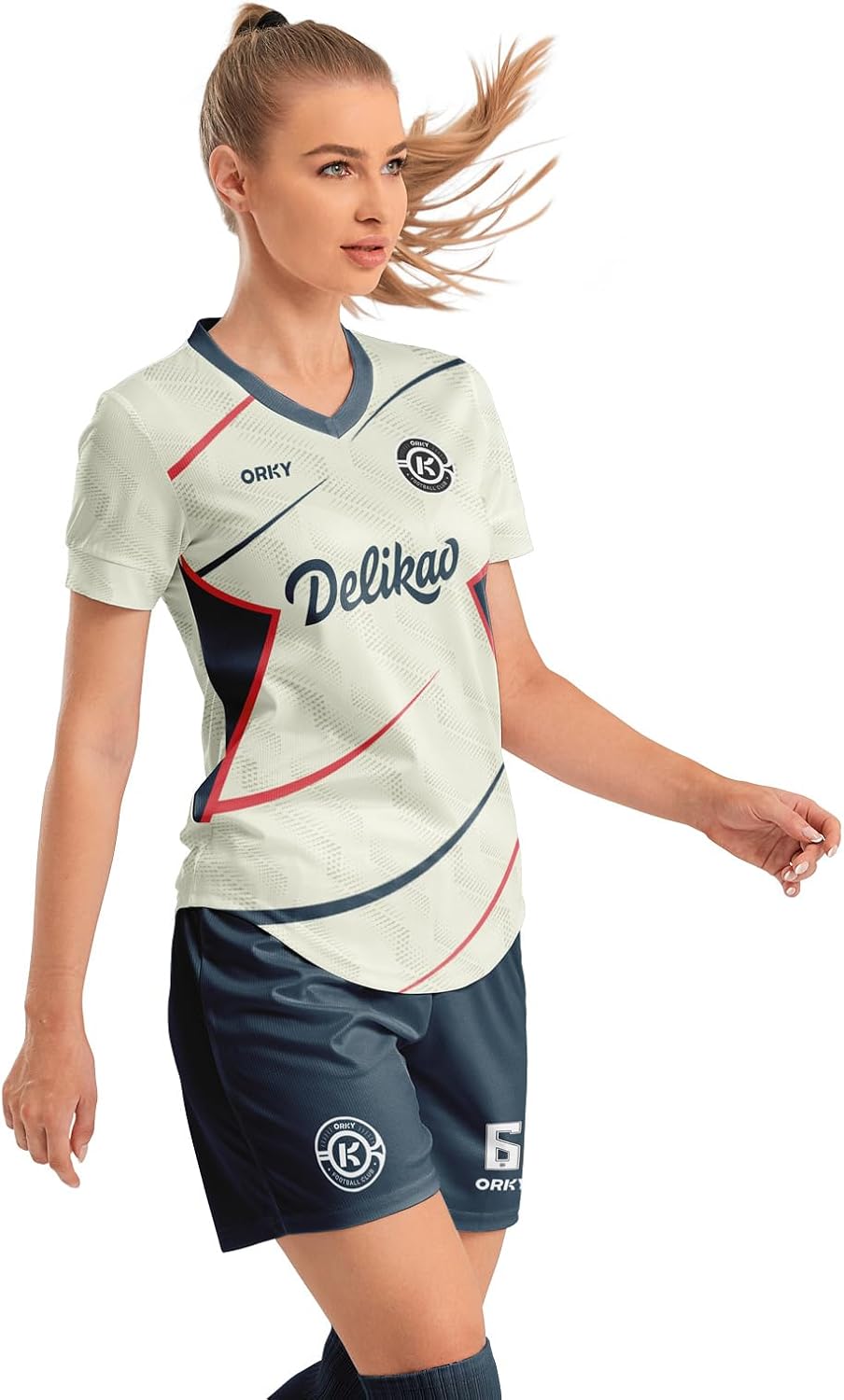 ORKY Custom Women Soccer Jersey, Design Team Futbol Kit, Semi Professional Football Shirt Short Maker