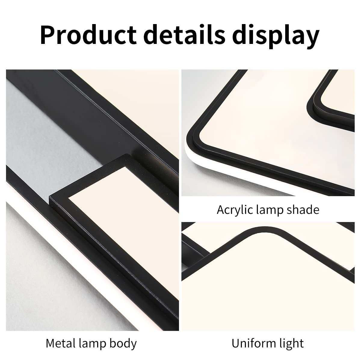 LED plafondlamp Slim, hoekig 42 x 42 cm
