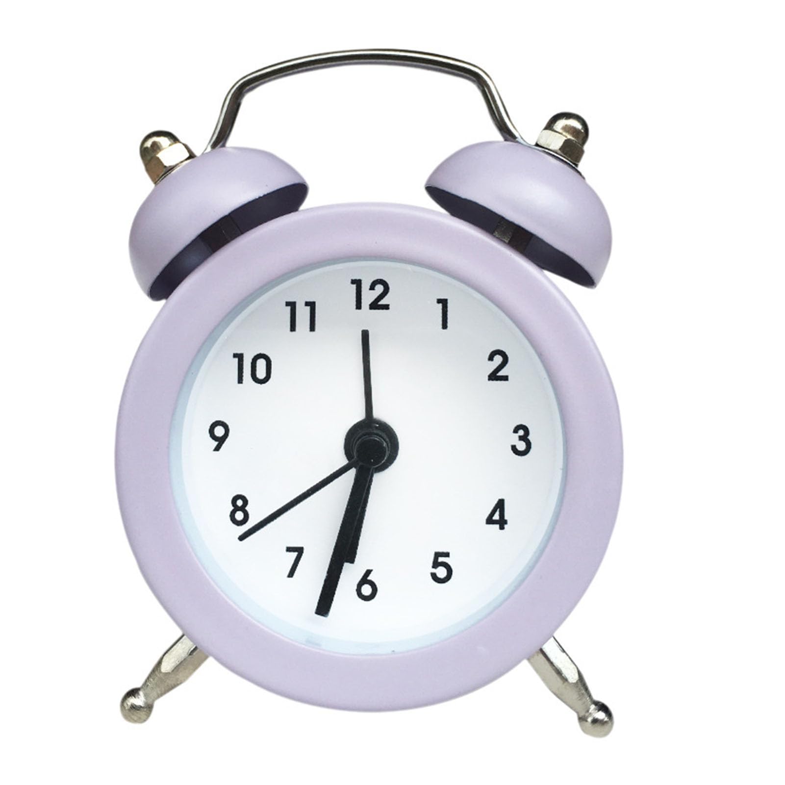 Mini Bell Alarm Clock, Silent Non-Ticking Analogue Desk Clock with Loud Sound, Compact Metal Retro Tabletop Timekeeper for Bedroom, Kids, Seniors, Travel - 5cm [object Object]