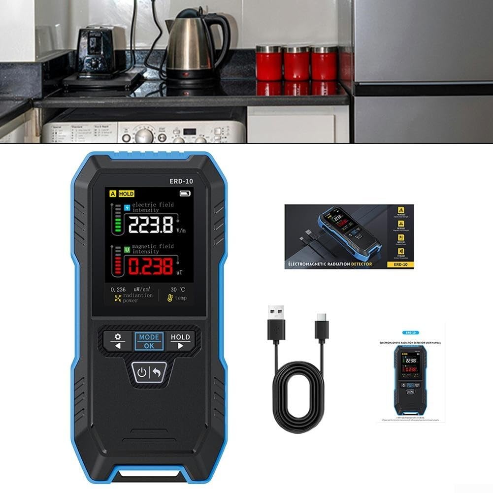ERD-10 4-en-1 Detector de radiación electromagnética ERD10 4 en 1 Medidor de campo eléctrico y magnético para monitoreo de potencia y temperatura RF en entornos domésticos y exteriores