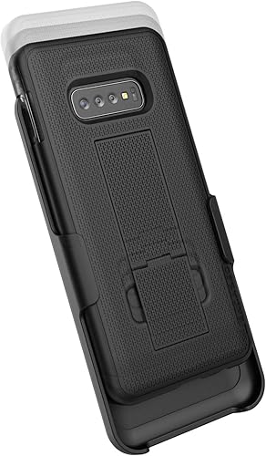 Miniatura 3 de Encased Galaxy S10 Plus - Funda con clip para cinturón (DuraClip 2019) Funda de agarre delgada con soporte para Samsung Galaxy S10+ (negro)