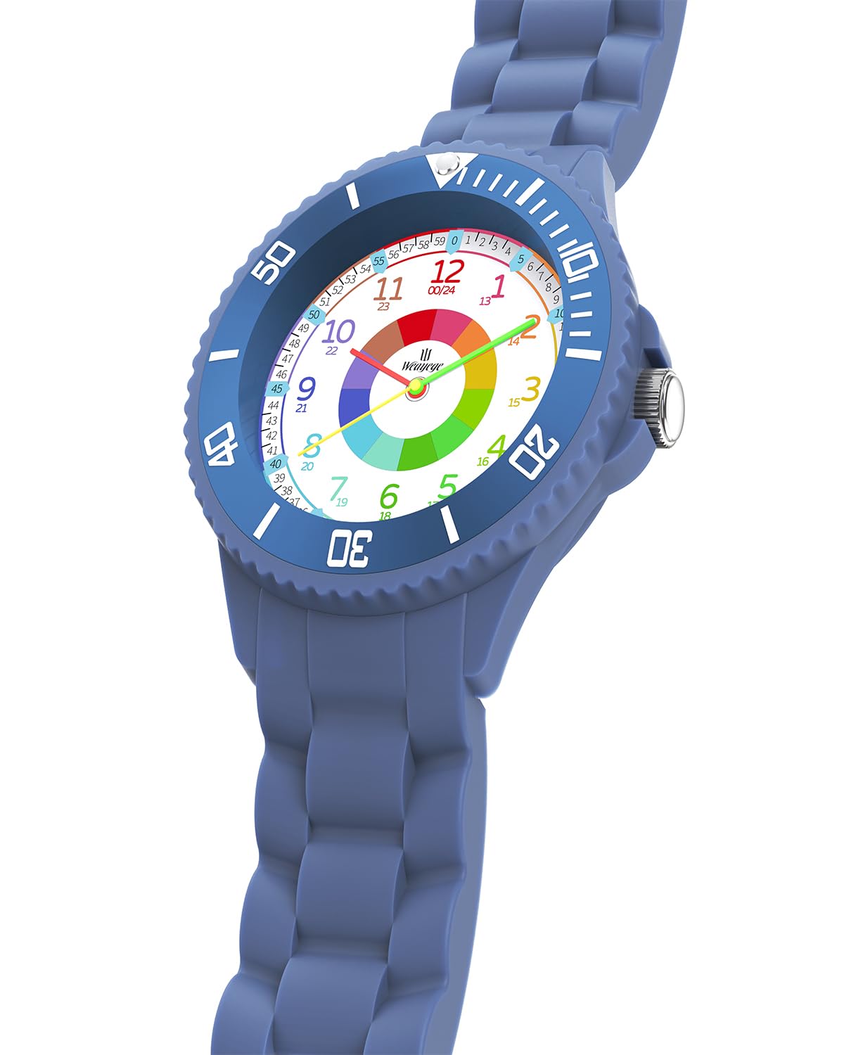 WeaxiTex Orologio per bambini per ragazzi e ragazze,orologio da polso educativo per bambini,orologio analogico con lunetta girevole con esercizi,facile da imparare a leggere