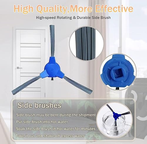 Miniatura 5 de Unikstone Aspirador robótico delgado 6 filtros Hepa 6 cepillos de giro lateral y 1 cepillo de rodillo principal, piezas de repuesto compatibles para