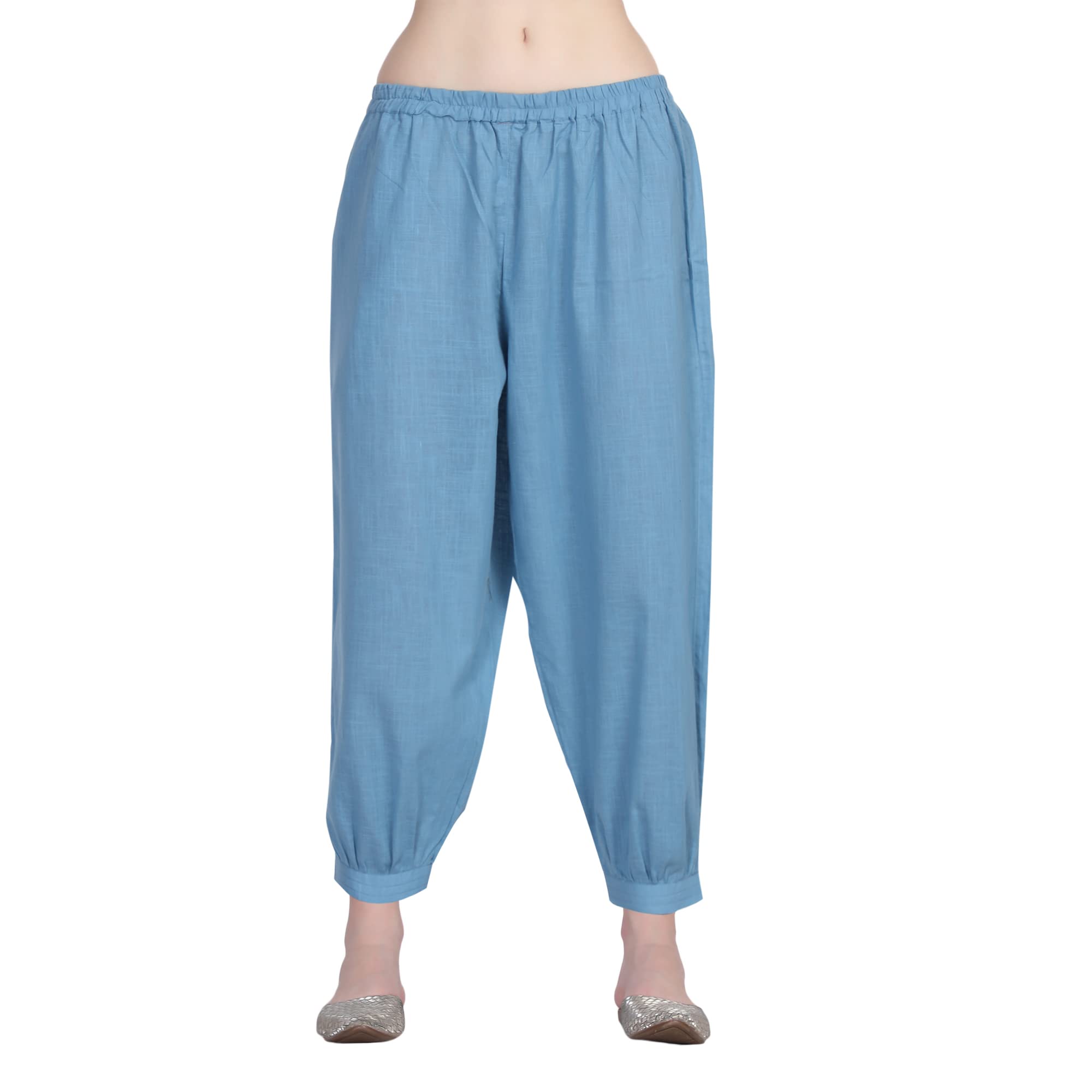 Cotton Afghani Salwar Women Pathani Bottom wear with One Deep Pocket and Elastic Waist Band-image-6