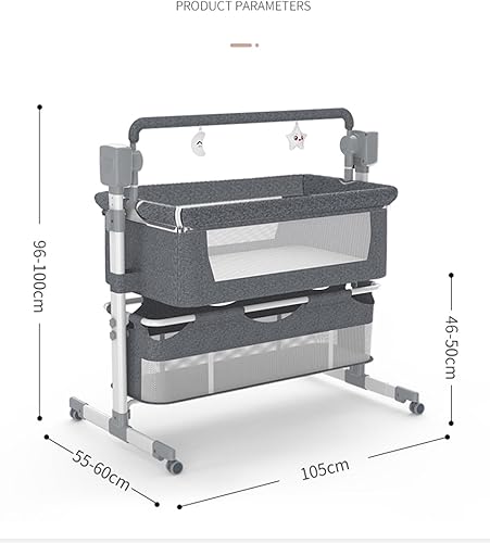 Miniatura 9 de Moisés eléctrico Bluetooth inteligente para bebé, moisés de noche, cuna Next to Me con ruedas, cuna plegable para recién nacido con 5 engranajes