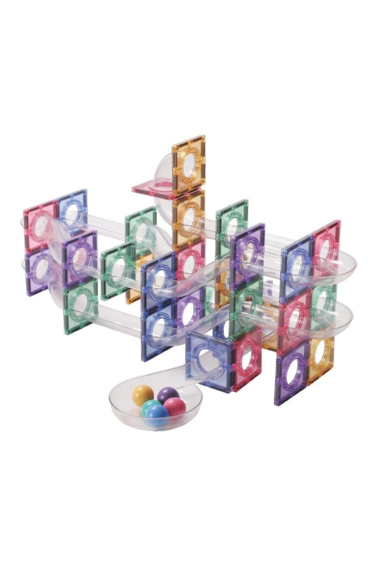 Kugelbahn-Bausatz Clever in Pastellfarben 110 Teile, langlebiges Magnetspielzeug, Robustes Lernspielzeug, erweiterbare Sets, für Kinder ab 3 Jahren