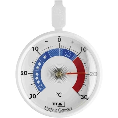 TFA Dostmann Analoges Kühlthermometer, klein, handlich, zur Kontrolle von Kühl- und Gefrierschrank
