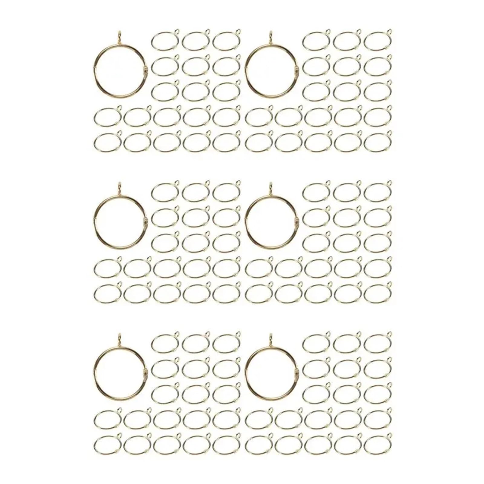 cafe curtain rings 120 Pcs Openable Gold Curtain Rings Open And Close Metal Rustproof Drapery Loops With Eyelet For Hook Pins (1.5 Inch)