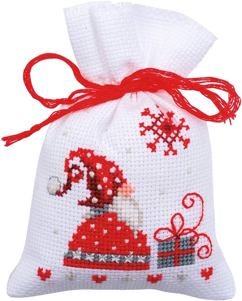 Vervaco Herbal Tertüt Set of 3 Gnome Counted Counted Cross Stitch Kit, Cotton, Multicoloured, 8 x 12 x 0.3 cm, 3 Units - Image 4