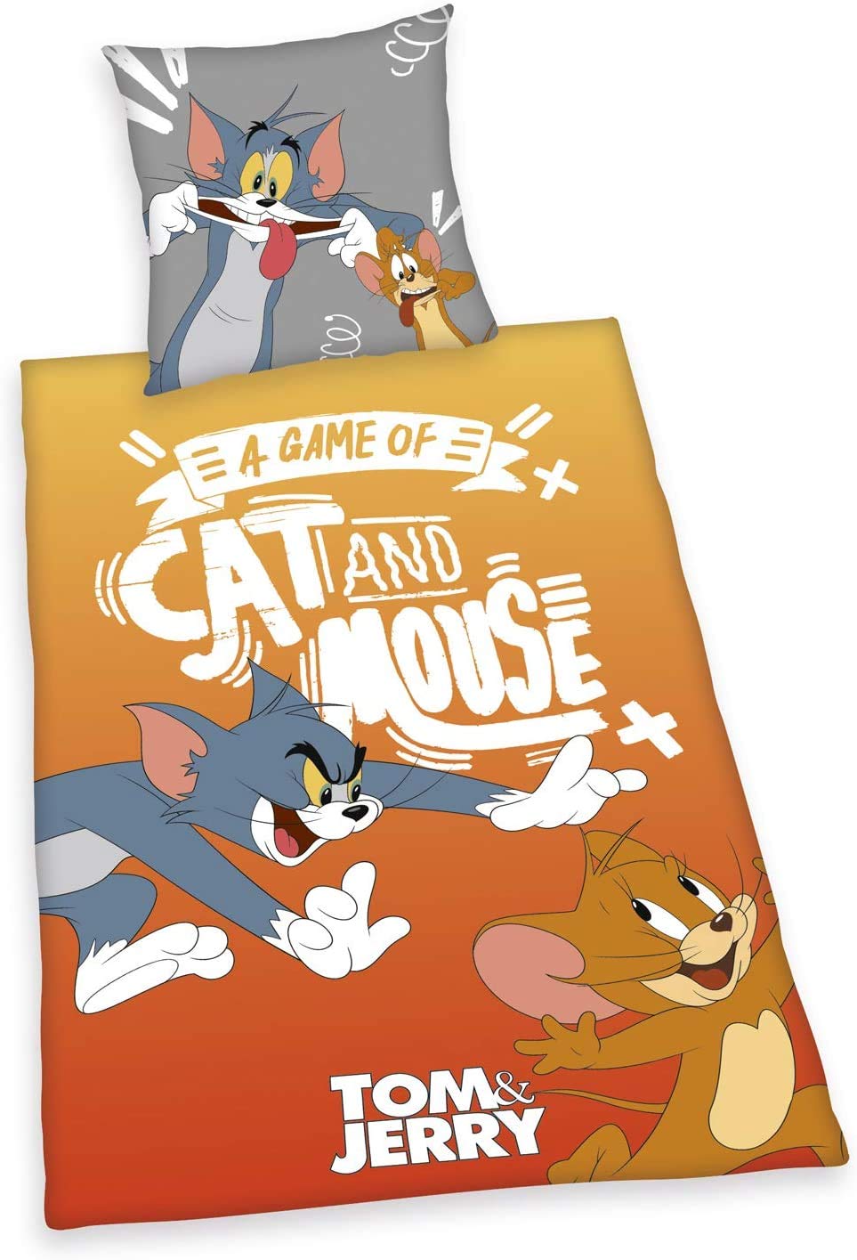 Linge de lit Tom + Jerry Herding 135 x 200 cm - Housse de couette coton enfant