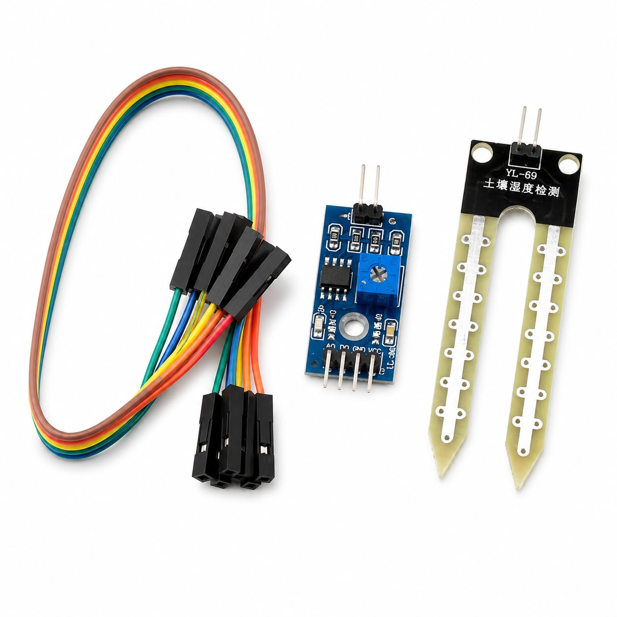 Soil Moisture Sensor Module Kit with YL-69 Probe, LM393 Comparator Board and Dupont Jumper Wires, Analog & Digital Output for Plant Monitoring, Smart Irrigation, Robotics and DIY Projects-image-3
