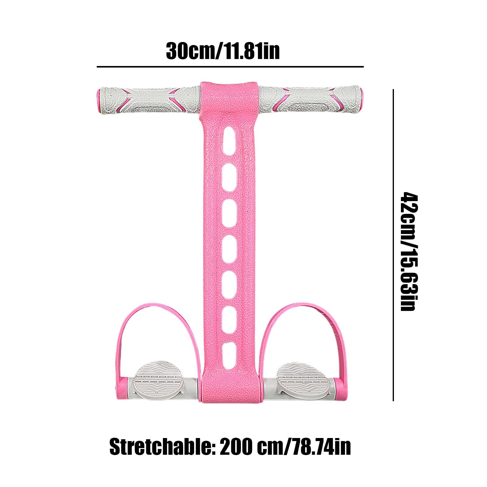 Banda di resistenza multifunzione per pedale, 42 x 30 cm, in lattice e ABS, elastica con manici, strumento di allenamento portatile per fitness, yoga, pilates, casa
