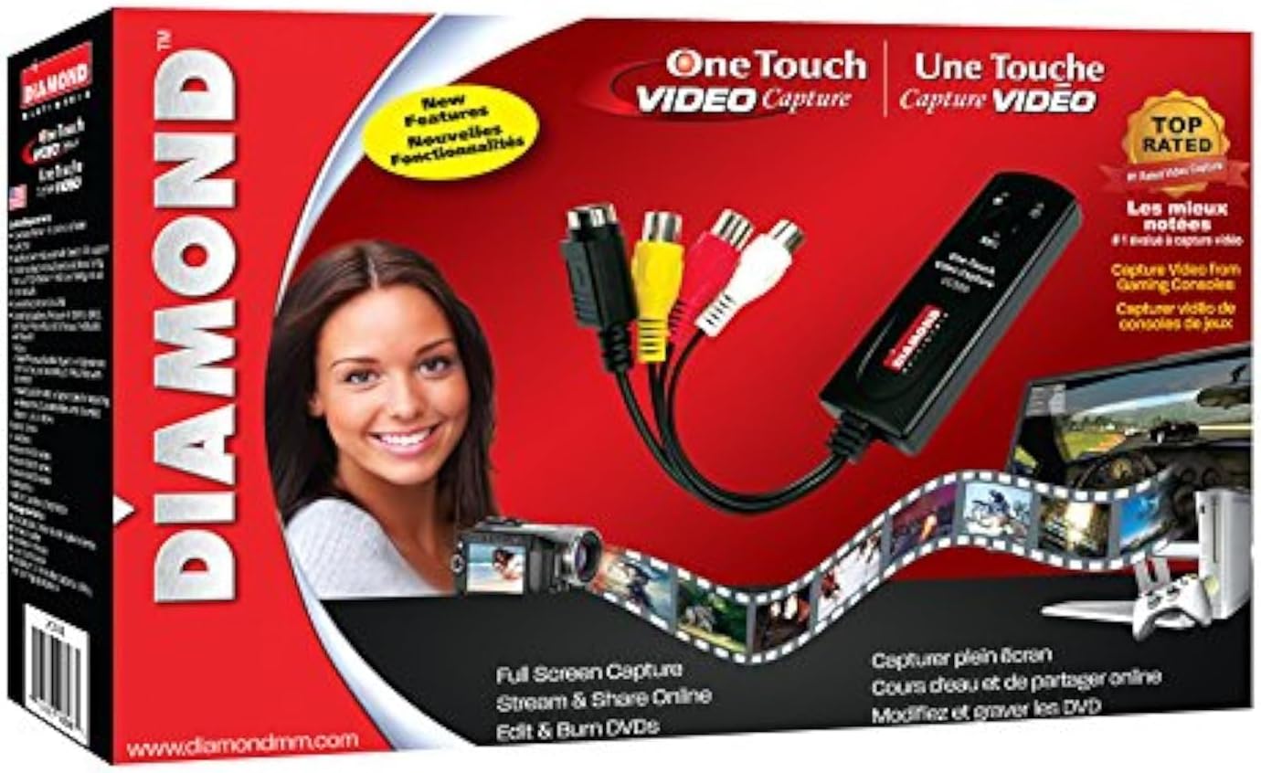 Diamond Multimedia VC500SE One Touch VHS/Camcorder to Digital File Converter for Both Windows and Mac OS (Supports Mac OS Ventura)