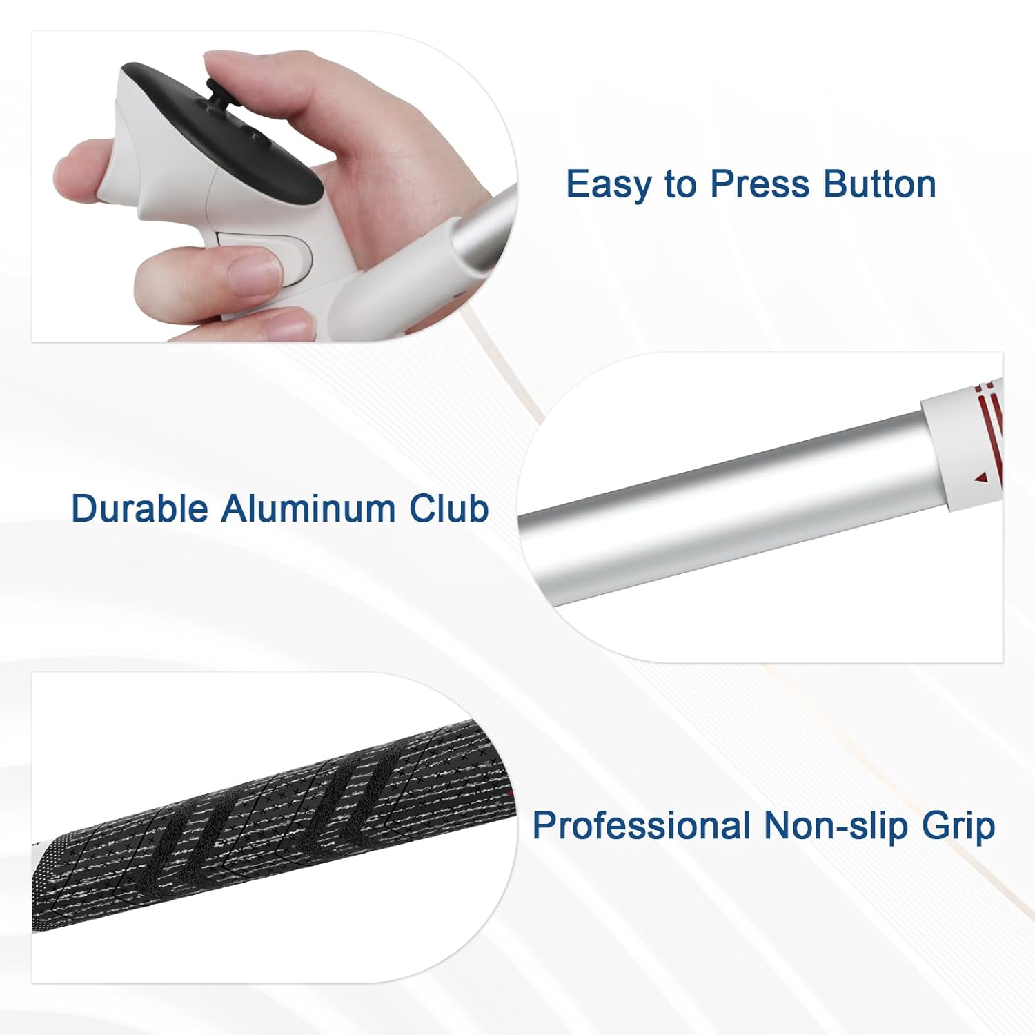 AMVR Controller Grips and Golf Club Attachment Compatible with Meta/Oculus Quest 3