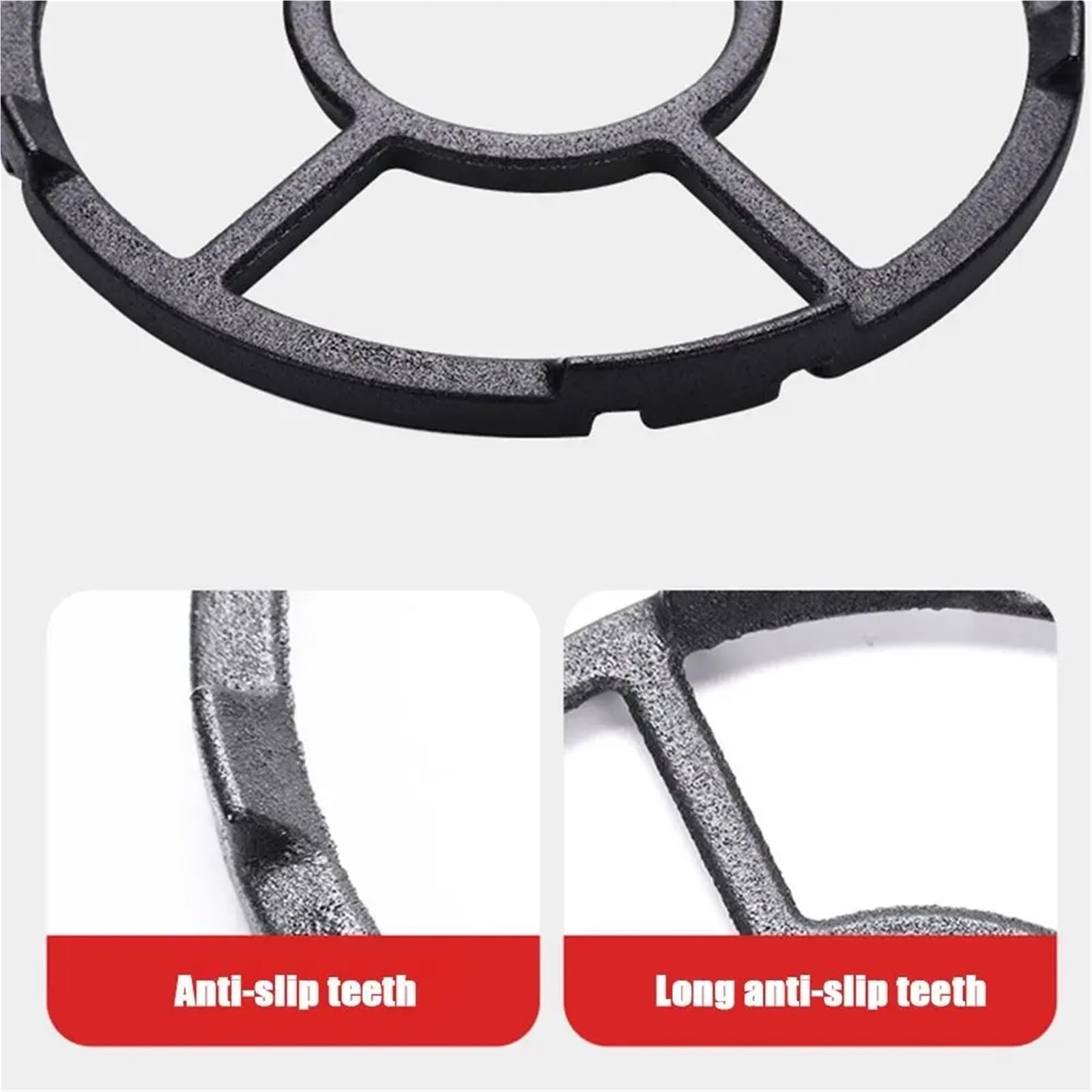 Anillo de soporte para wok, Rejilla for estufa de gas, 2 salvamanteles antideslizantes hierro fundido