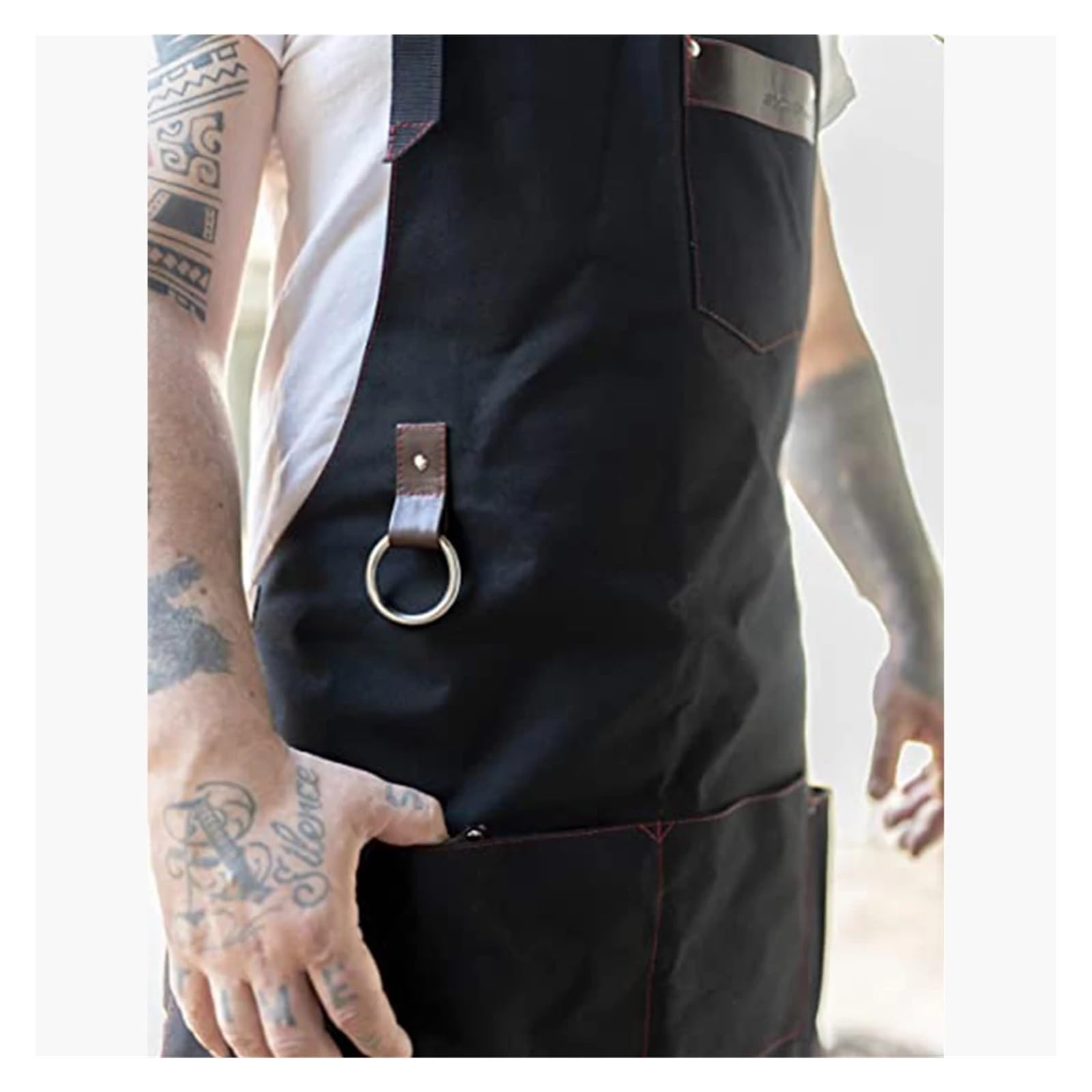delantal cocina Delantal de chef for hombres Lona Cuero Tela Barbacoa Padre Presente Cocina Pros