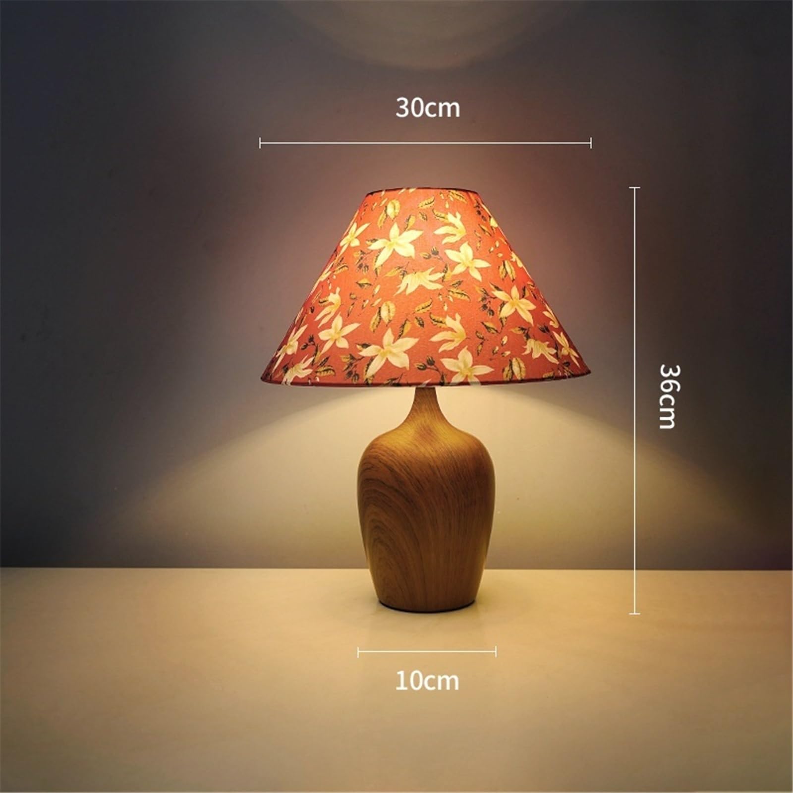 Lampy stołowe Vintage, kwiatowa lampa stołowa z podstawą