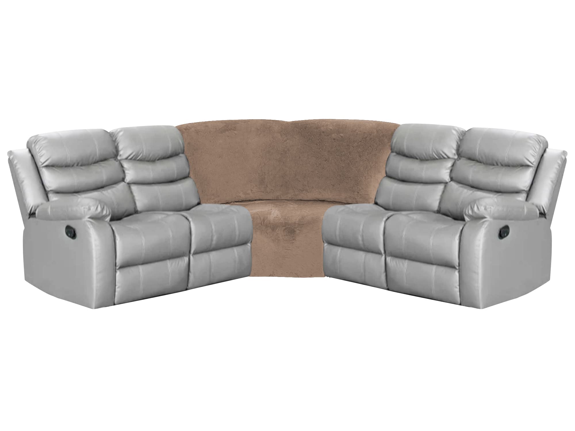 Photo 1 of ULTICOR Corner Wedge Seat Cover for L Shape Recliner Couch (Taupe)