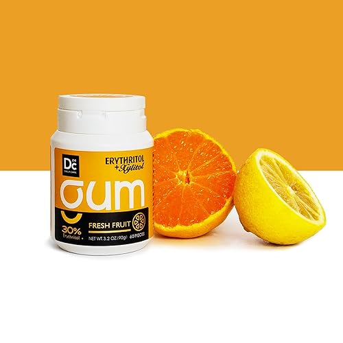 Miniatura 6 de DC24 DAILY CARE Goma de mascar xilitol con eritritol, sin aspartamo y sin azúcar para boca seca, baja en calorías, sin azúcar, fruta fresca, paquete