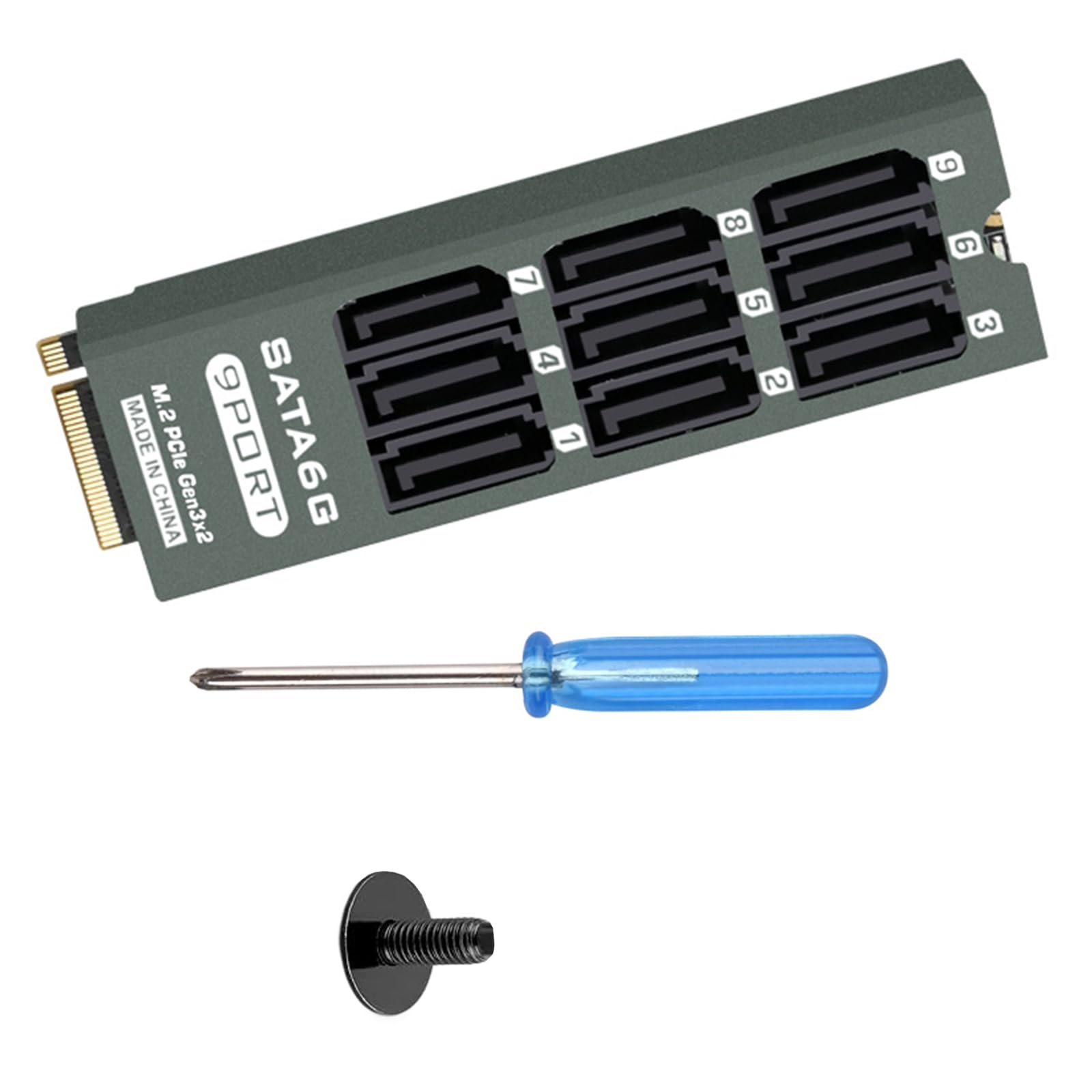 Scheda PCIe SATA3.0 a 9 porte da 6 Gbps con ASM1166 per archiviazione professionale in scheda di espansione di archiviazione workstation
