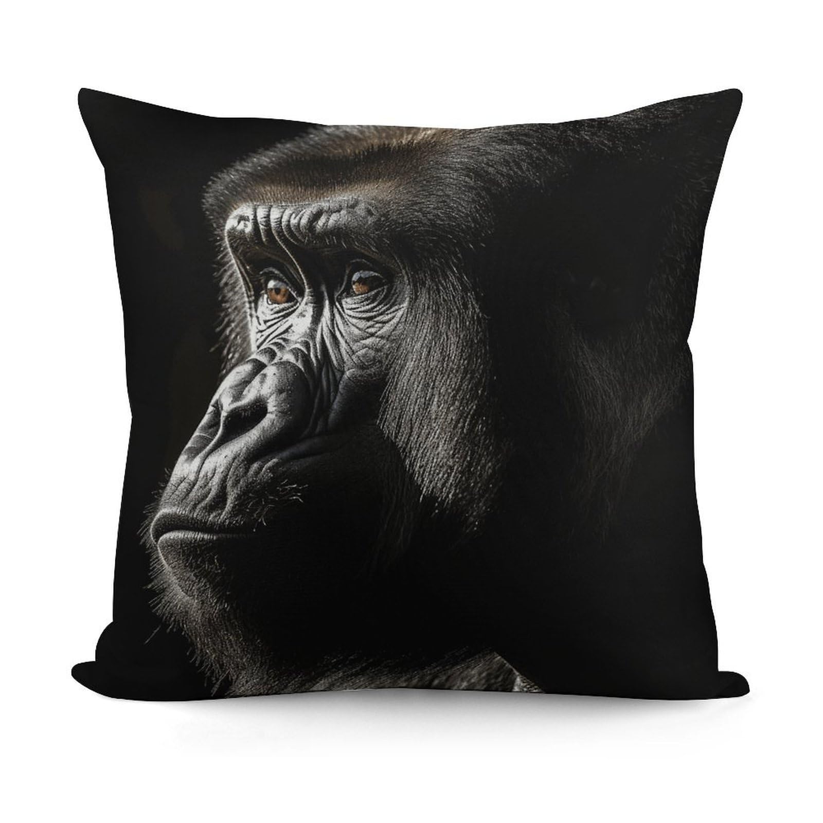 VstaDank an Adult Gorilla Throw Pillow Covers 18x18 Inch Soft Couch Home Decor Cushion Cover Comfortable Plush Square Cushion Case Farmhouse Decorative Pillowcase for Living Couch
