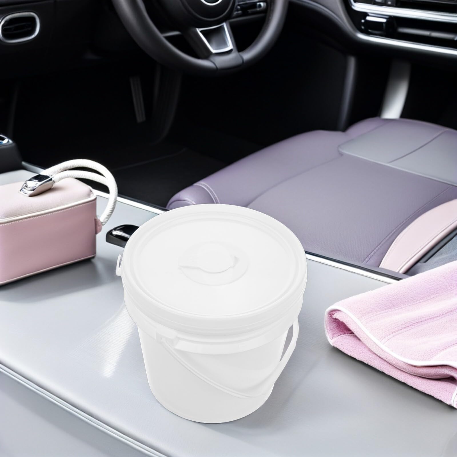 Uonlytech 2 Stück Nachfüllbare Feuchttuchbehälter 4L 5L aus Kunststoff mit Deckel Feuchttuchspender fürs Auto Bad und Reisen Frischhaltender Taschentuchhalter für Unterwegs und Zuhause