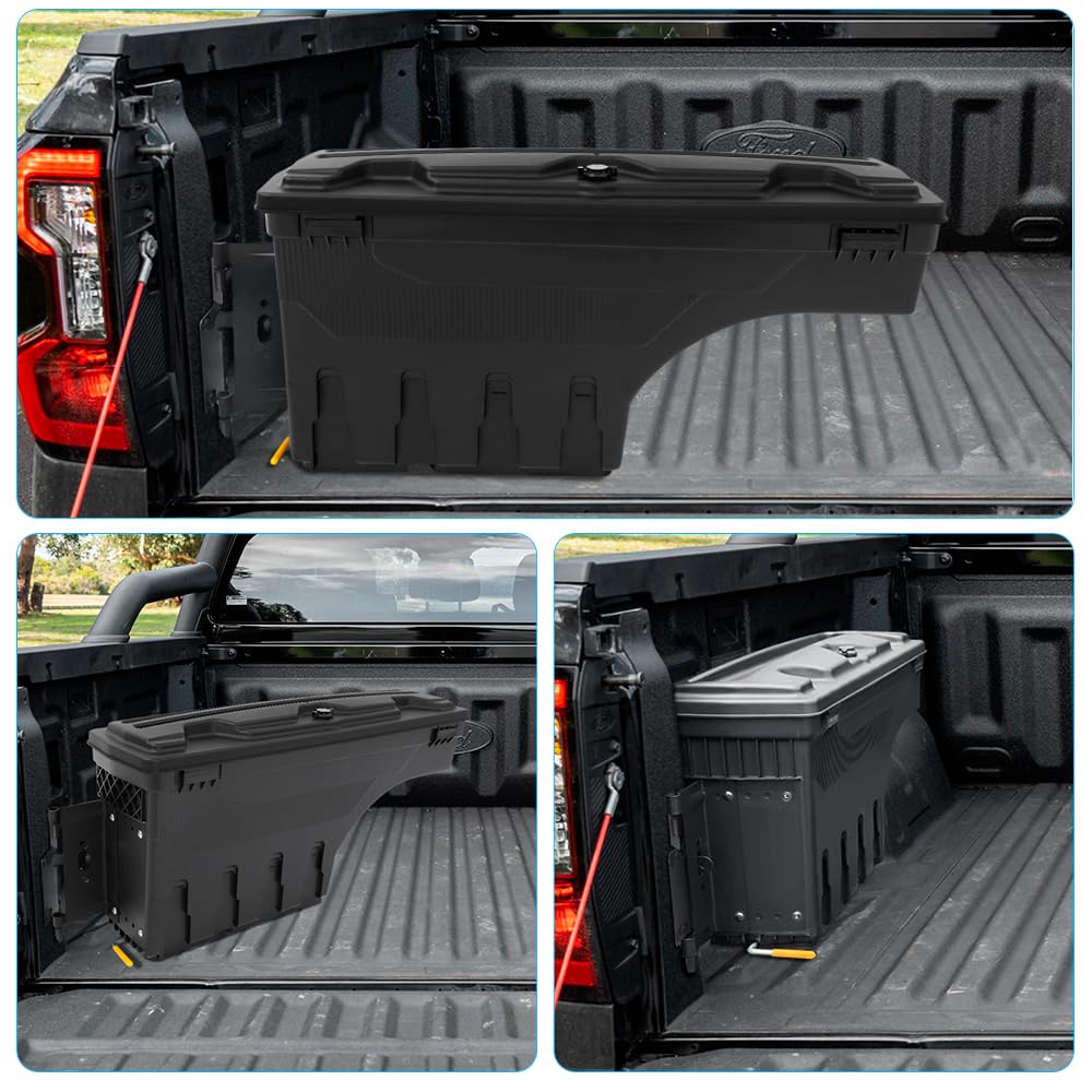 Cassetta degli attrezzi per Ford Ranger 2023 2024 2025 T9 Pickup universale bagagliaio letto organizer accessori 180° Swing Case (lato sinistro)