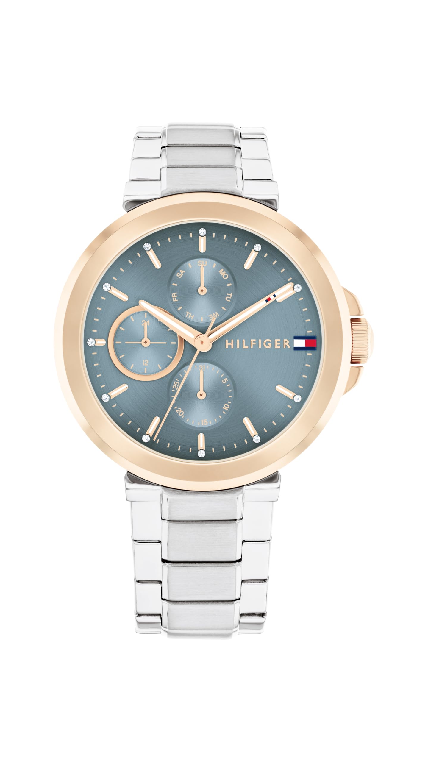 Tommy Hilfiger Reloj Analógico de Cuarzo multifunción para Mujer con Correa en Acero Inoxidable Plateada - 1782753