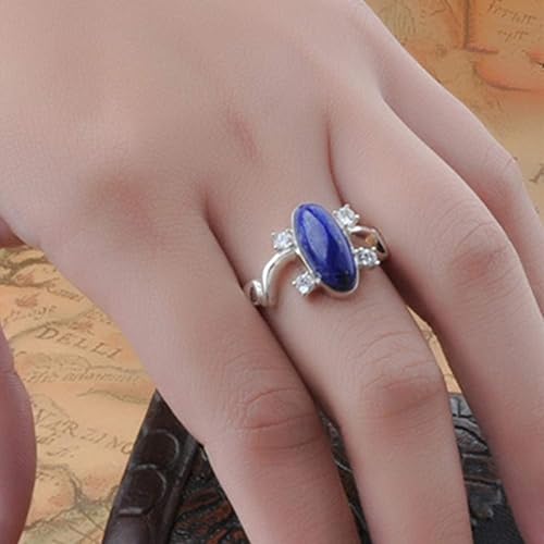 Miniatura 4 de JinYu Juego de 2 anillos unisex de Vampiro Elena con cristal de zafiro y colgante de cristal de zafiro de Katherine Daywalking Collar