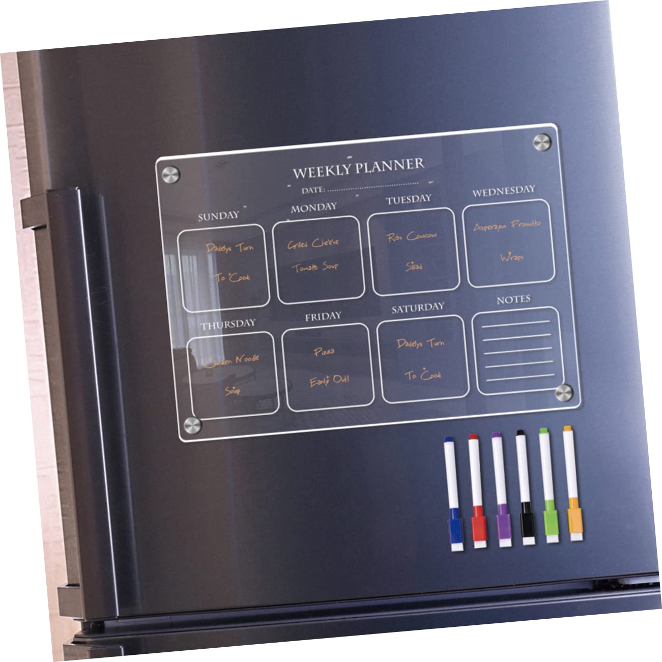 STOBOK Tableau Effaçable à Sec Magnétique Pour Réfrigérateur Planification Hebdomadaire Et Quotidienne