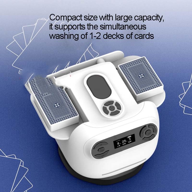 Shuffler automatico per carte, rotazione a 360°, dispenser per carte da poker per 1-8 giocatori, supporta fino a 792 carte, Shuffler portatile per carte da poker con mescolamento automatico e display