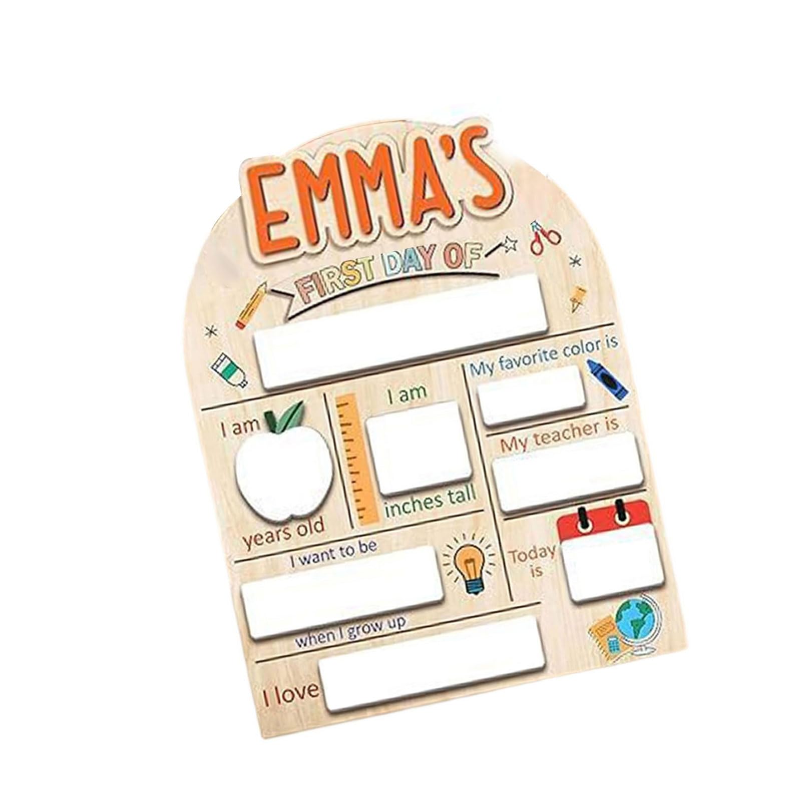 Creative Classroom Door Sign Wooden Beginning Plate Individualized Text Option Permanent Substance for Teachers Learners Celebration Individualized First Day of School Panel