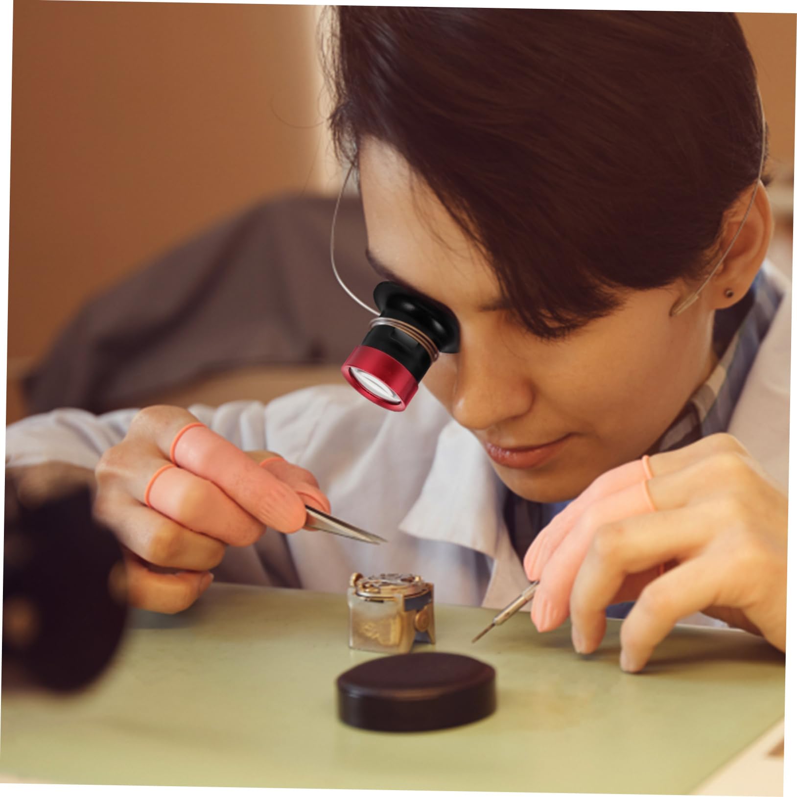 VALICLUD 5 Stück Juwelierlupe mit Abnehmbaren Stahlträgern Präzisionsglas für Uhrmacher Schmuck und Münzen für Reparatur