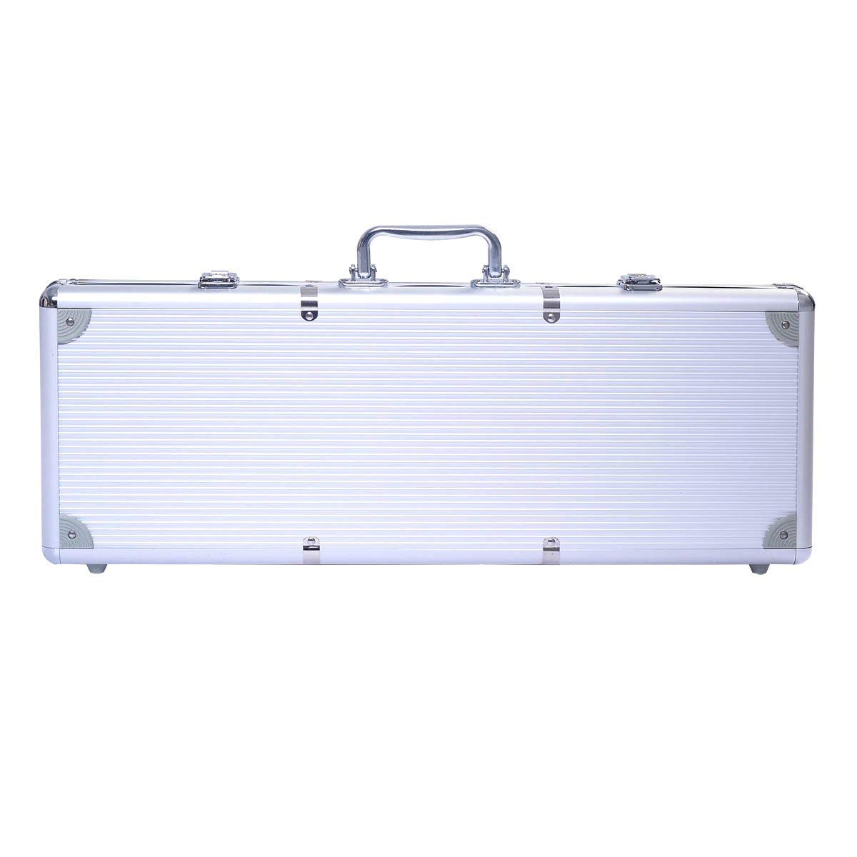COSTWAY Malette Poker Jetons Poker Ensemble de 500 Jetons 2 Jeux de Cartes 5 Dés 1 Bouton Dealer Mallette en Aluminium