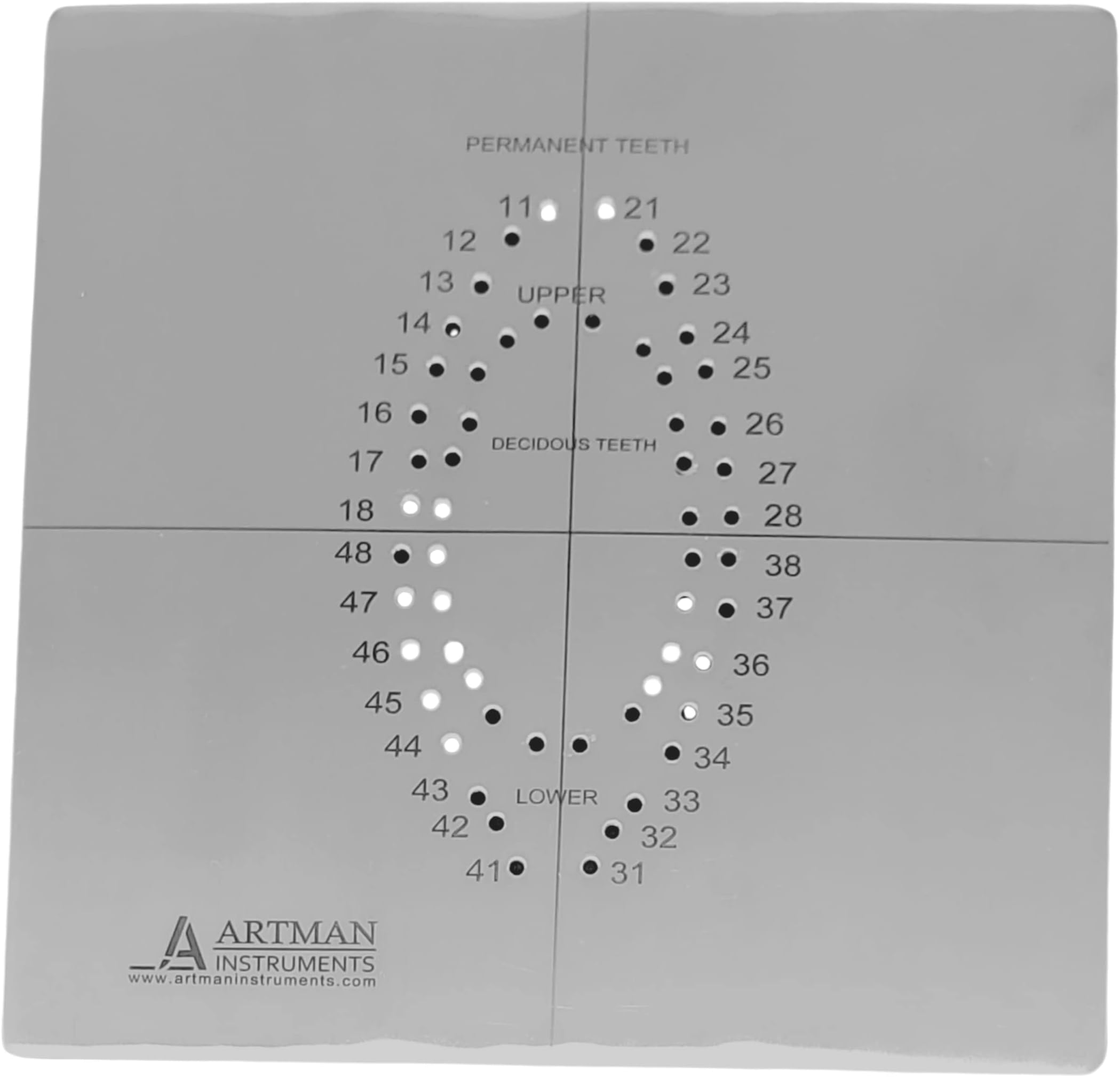 ARTMAN INSTRUMENTS Rubber Dam Template for Hole Punching – Dental Dam Punch Tool for Endodontic, Restorative Dentistry, and Oral Isolation
