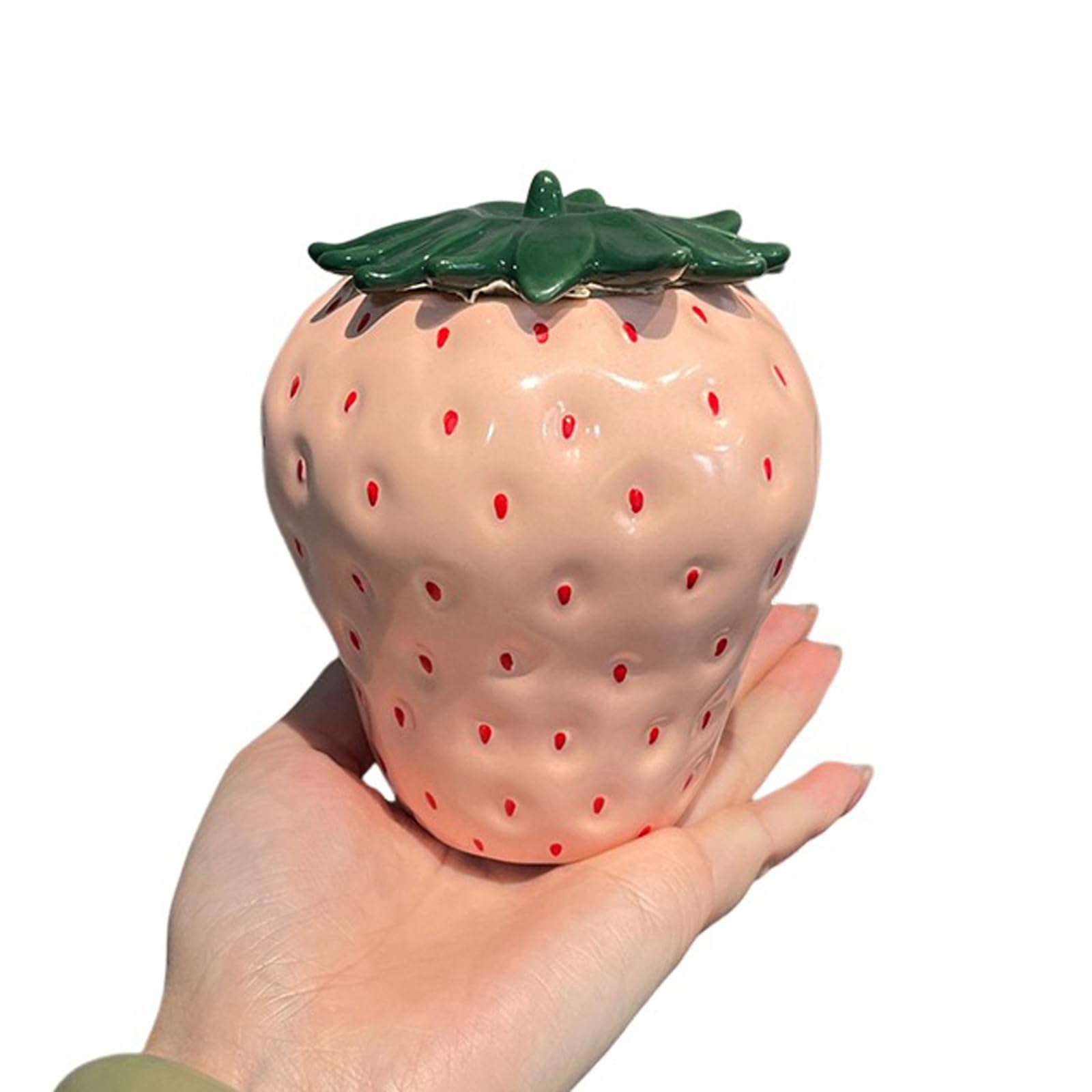 pet urn, Ceramic Cremation Urn for Ashes Keepsake Memorial Sharing Strawberry Multicolor
