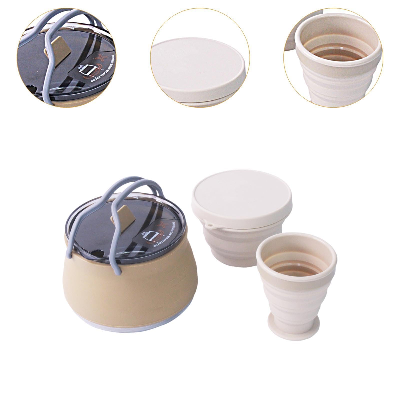 Hervidor de Camping Plegable, Cafetera, Tetera Portátil para Hervir Agua, Calentador de Agua para Pesca Al Aire Libre Y Suministros de Viaje.