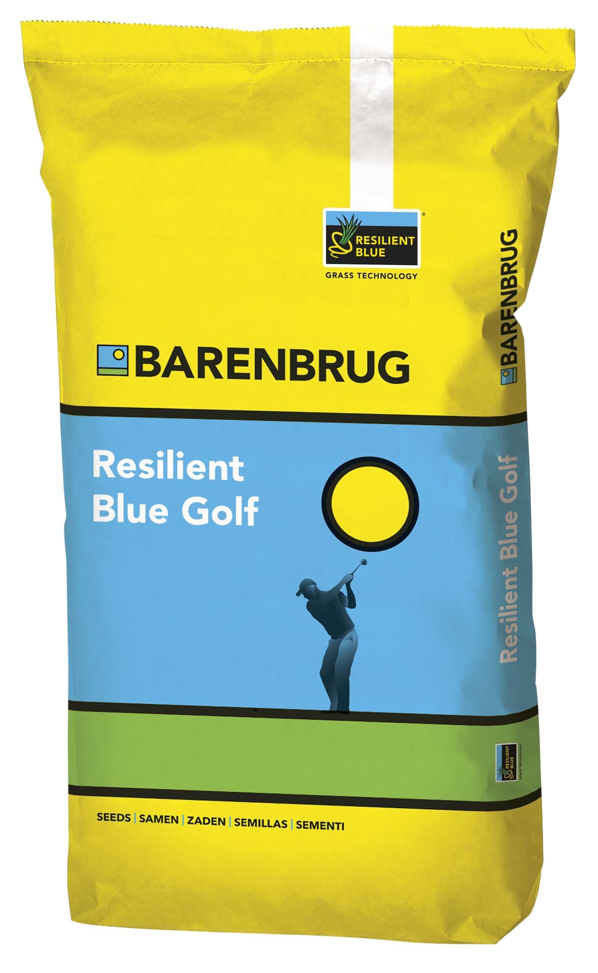 Barenbrug Resilient Blue® Nasiona trawnika Golf 15 kg, wytrzymała mieszanka nasion trawy na polach golfowych, samoregeneracja, wysoka obciążalność, tolerowane przez suszę, technologia RPR®
